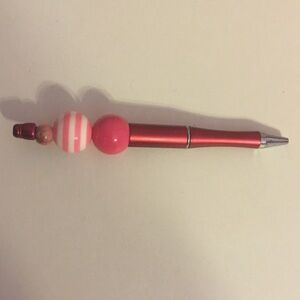 Pink and Red Beaded Pen